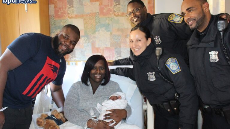 Boston Police with New Baby