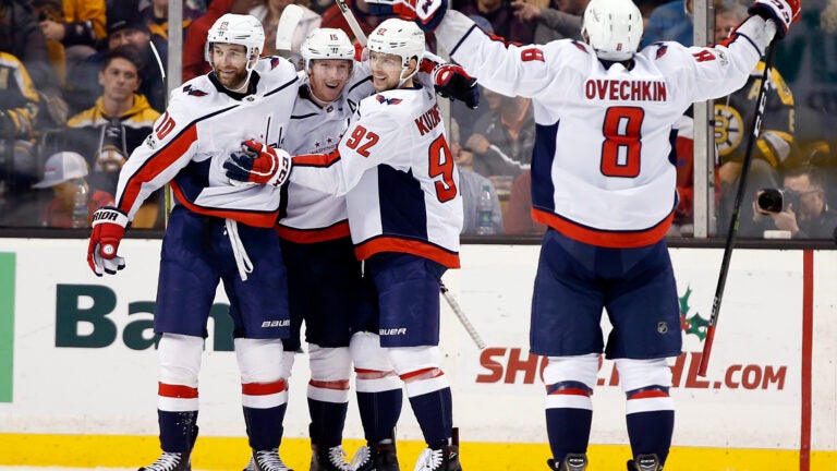 Nicklas Backstrom, Brett Connolly, Evgeny Kuznetsov, Alex Ovechkin