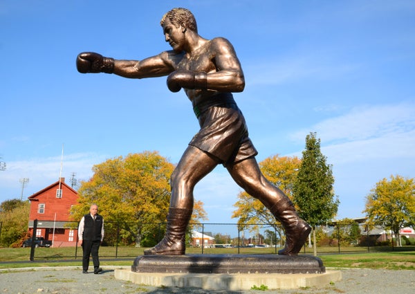 Rocky Marciano statue arrives in Brockton; will be assembled next week