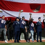The Patriots at Fenway Park in 2017 after another Super Bowl win.