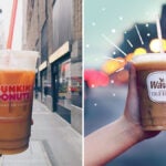 Dunkin' Donuts iced coffee and Wawa cold brew coffee.