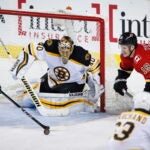 Tuukka Rask, Brandon Carlo, Matthew Tkachuk