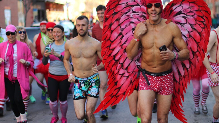 Watch: Boston runners strip down for Cupid's Undie Run