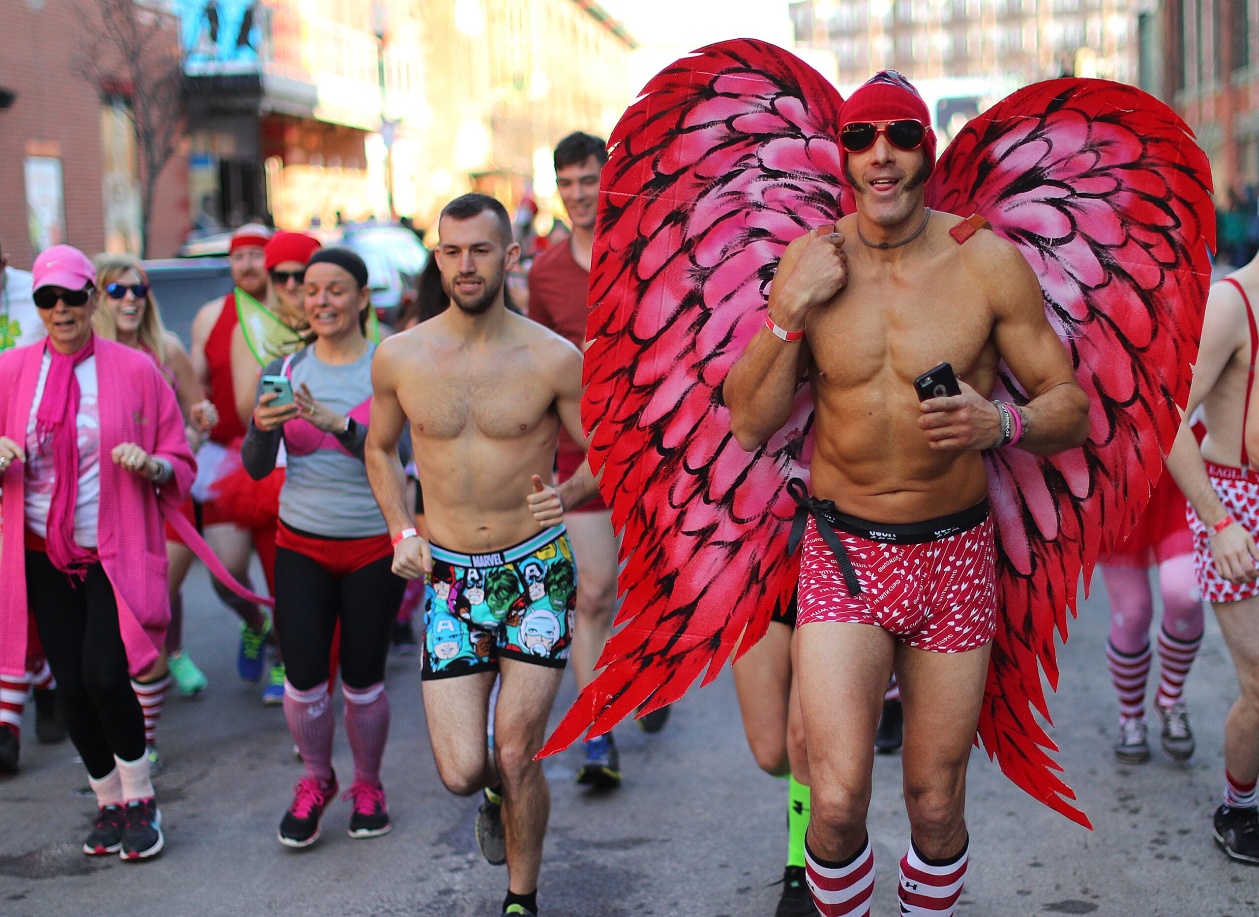 Watch: Boston runners strip down for Cupid's Undie Run