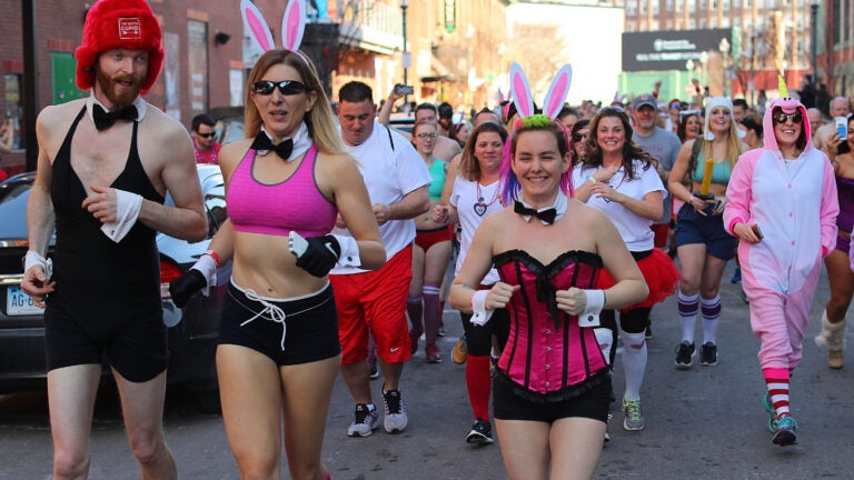Watch people run through Fenway Park in underwear for Cupid's Undie Run