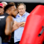Bill Belichick at Georgia's Pro Day before the 2018 draft.