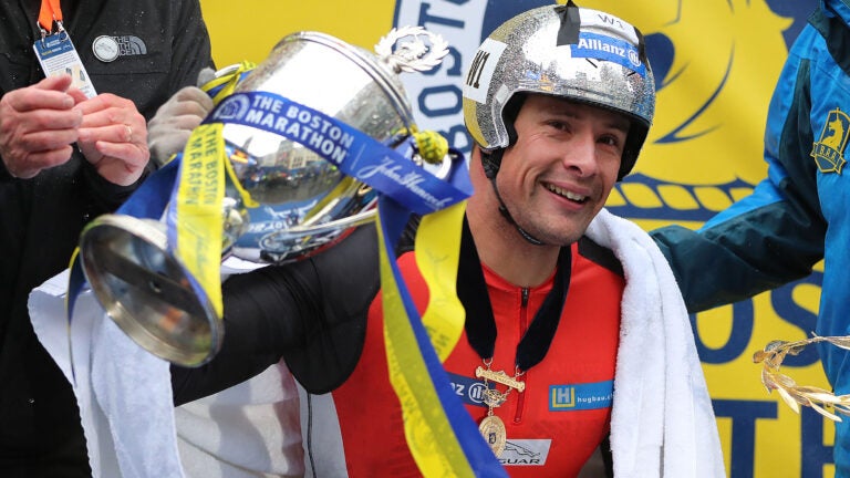 Marcel Hug Wins Boston Marathon Men S Wheelchair Division