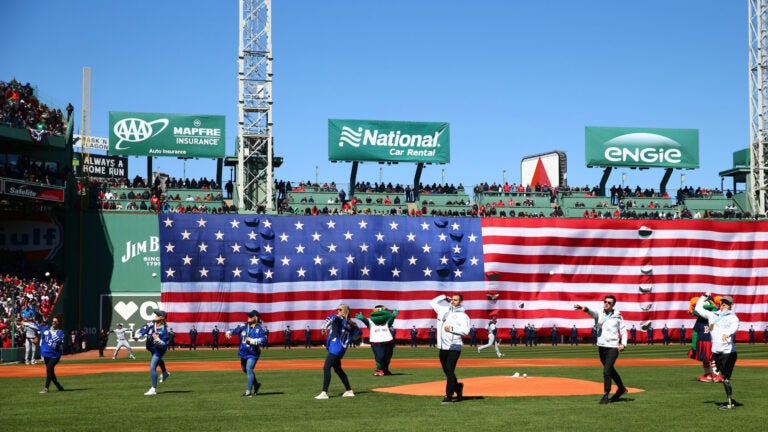 Boston Pride Throws First Pitch At Fenway Park Prior To Red Sox Win