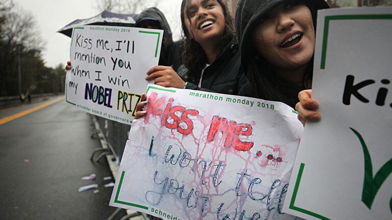 Boston Marathon signs