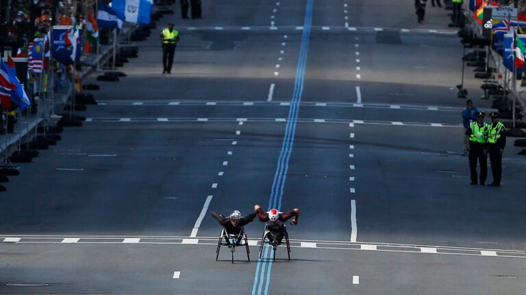 Boylston Street during the Boston Marathon