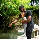 Red Sox outfielder Jackie Bradley Jr. visits the Central Park Zoo with his daughter Emerson on a team off-day on May 7, 2018 in New York City.
