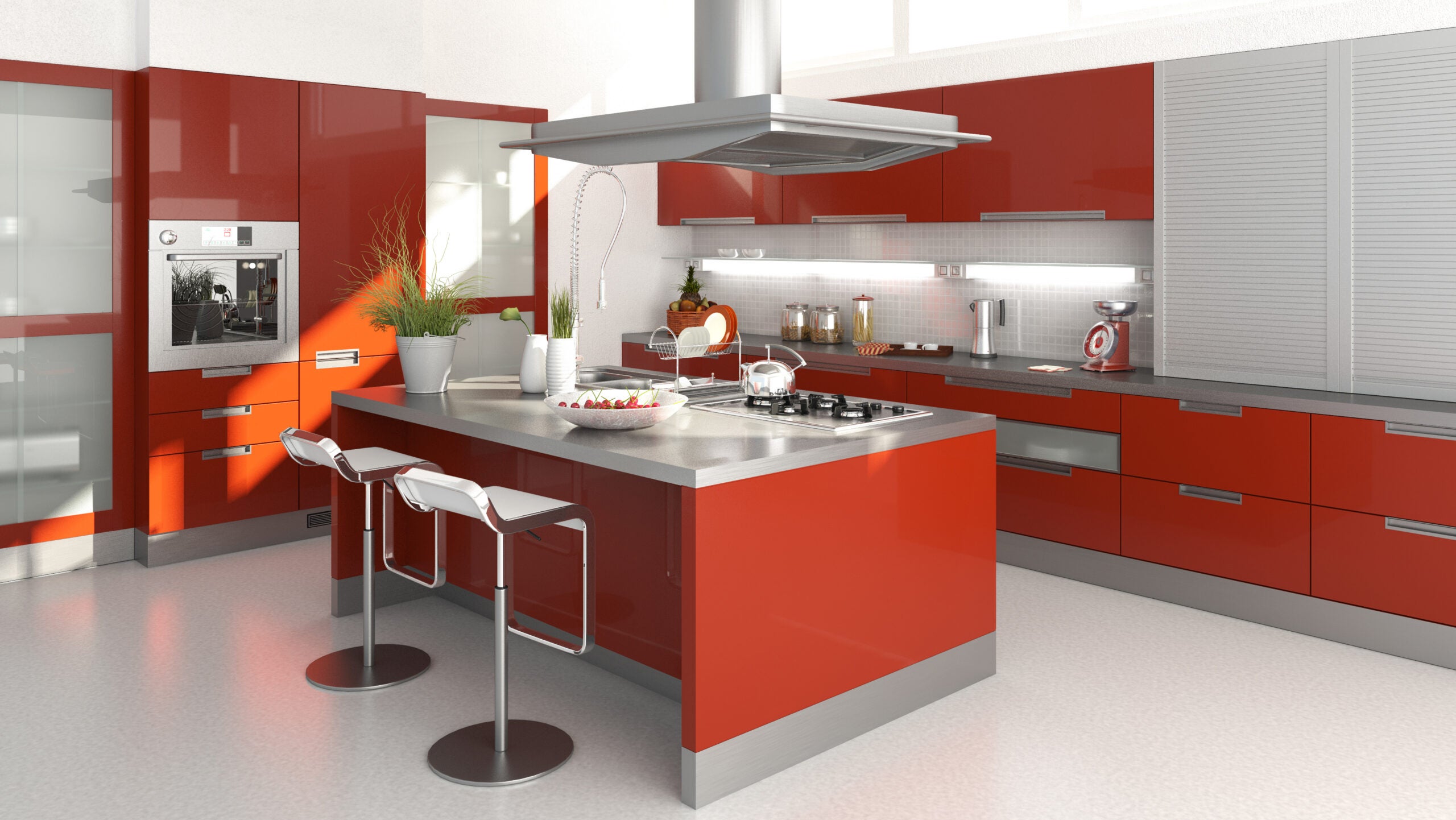 Modern red kitchen: how to furnish it