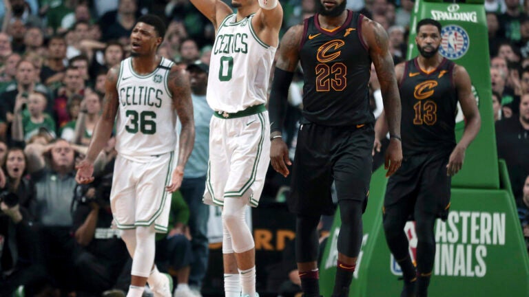 Marcus Smart, Jayson Tatum, LeBron James