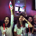Cambridge- 06/15/18- Dozens of Iranian soccer fans squeezed into the Phoenix Landing bar on Mass. Ave to watch the World Cup Soccer match between Morocco and Iran on several large tv's in the bar. Photo by John Tlumacki/Globe Staff(lmetro)
