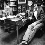 Red Auerbach and Kevin McHale after Celtics draft in 1980.