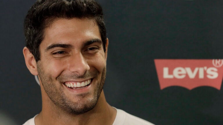 Former Patriots quarterback Jimmy Garoppolo in San Francisco with the 49ers.