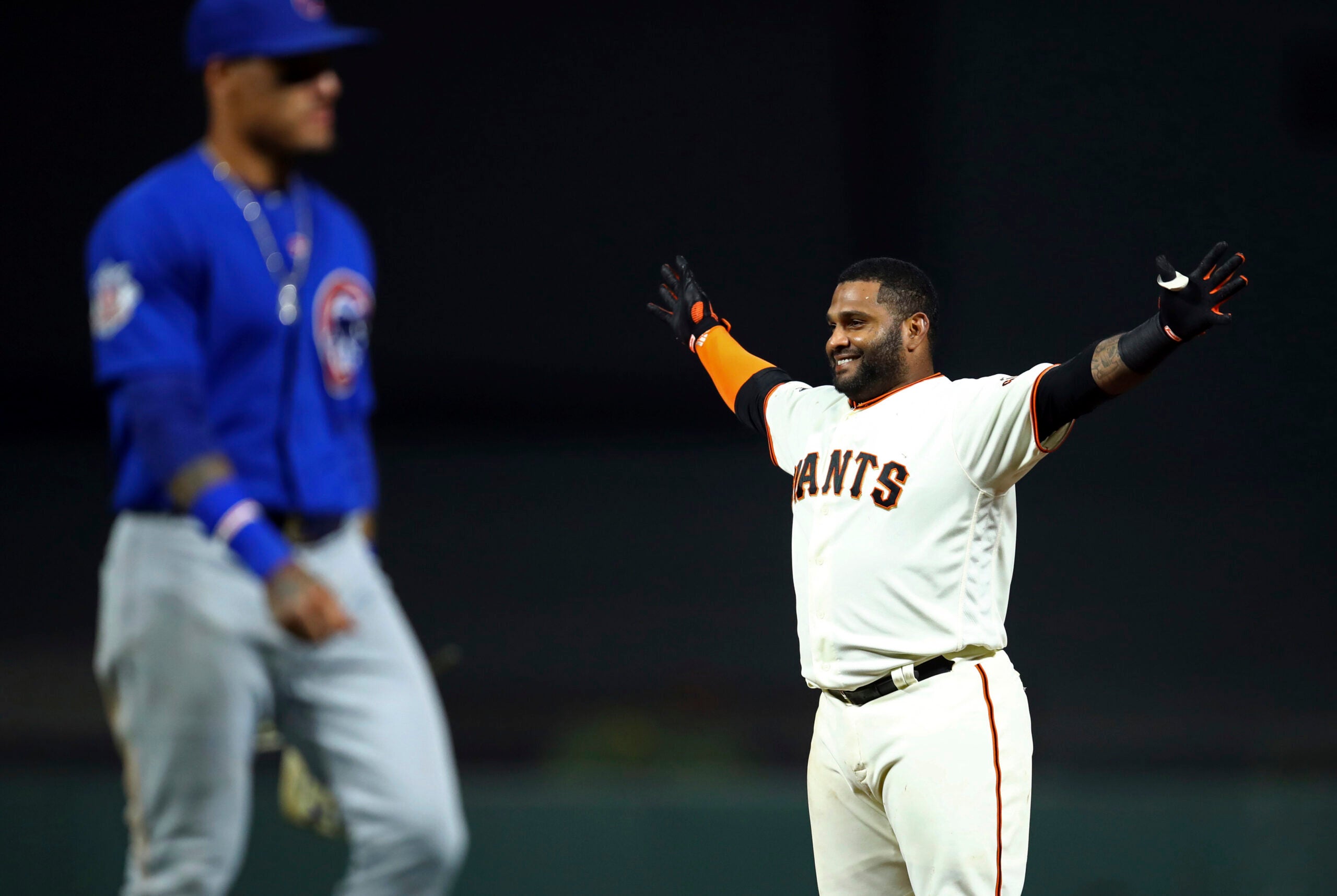 The Giants played Pablo Sandoval at second base against the Cubs