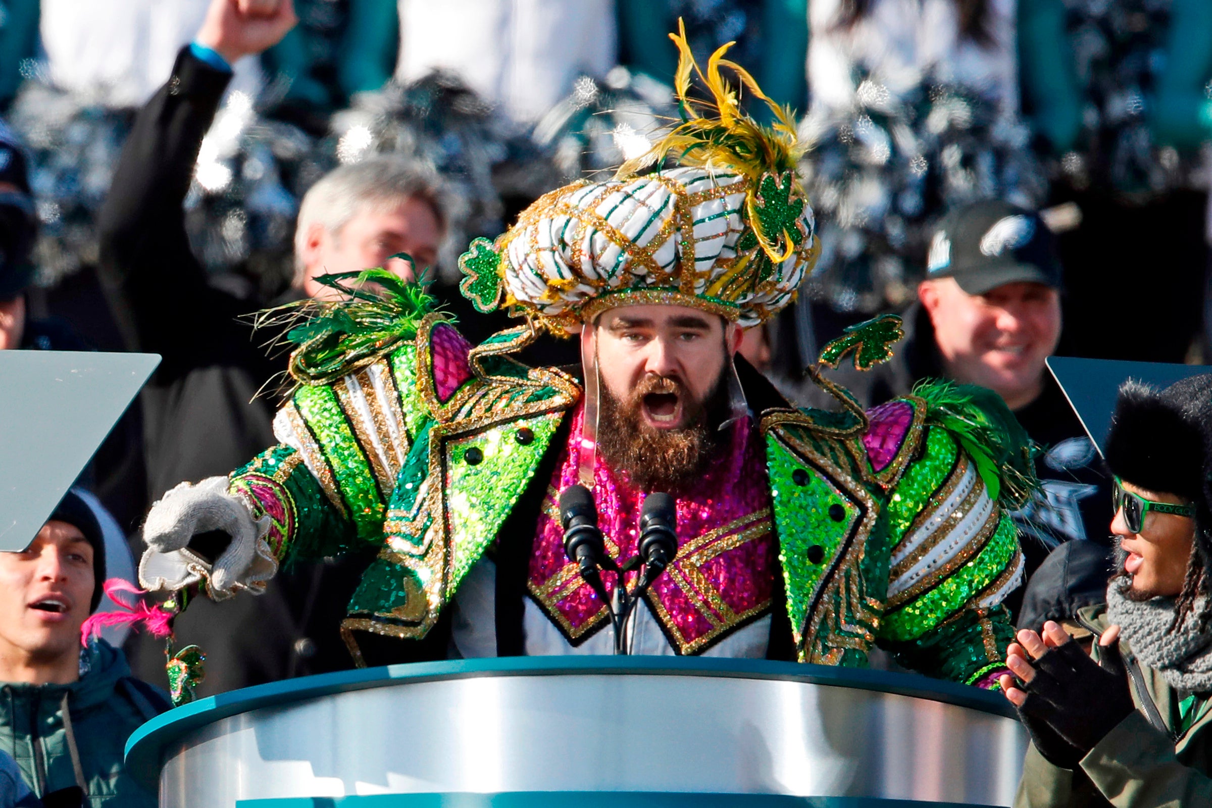 Jason Kelce is going to play the saxophone in his parade outfit