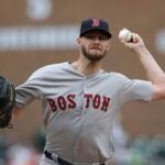 Red Sox starting pitcher Chris Sale throws during the third inning against the Tigers on Sunday.