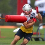 Julian Edelman at Patriots training camp in 2018.