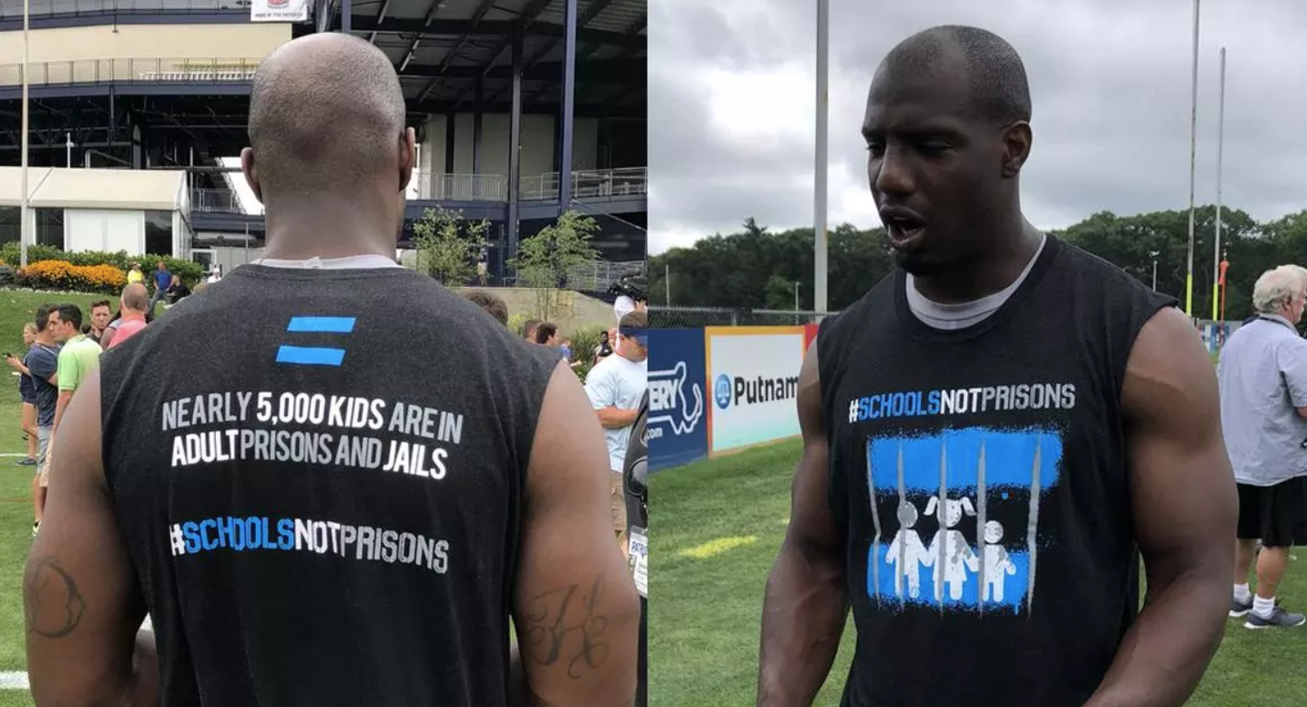 Demario Davis on Twitter: Shirt speaks for itself! #SchoolsNotPrisons   / Twitter