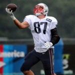 Rob Gronkowski at Patriots training camp in August, 2018.