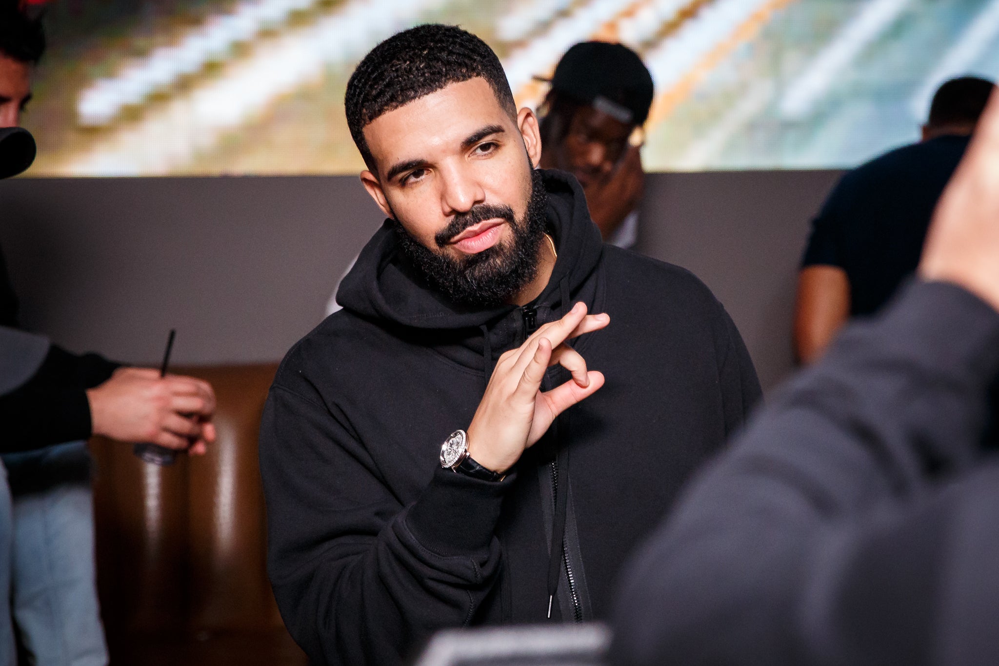 Local athletes joined Drake for a splashy after-party at a Boston nightclub