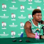 Marcus Smart during Celtics media day in 2018.