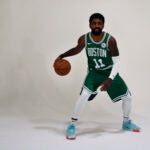 Kyrie Irving at 2018 Celtics media day.
