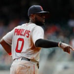 Brandon Phillips wearing No. 0 for the Red Sox.