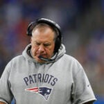 Bill Belichick during the Patriots-Lions game in Sept., 2018.
