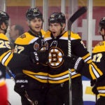 Jake DeBrusk, Brandon Carlo, Jakub Zboril, Ryan Donato