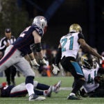 Myles Jack recovers a fumble in the AFC Championship game