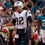 Tom Brady and Chris Hogan during the game against the Jaguars, Sept. 2018.