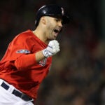 J.D. Martinez after his home run against the Yankees.