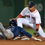 Mookie Betts at second base