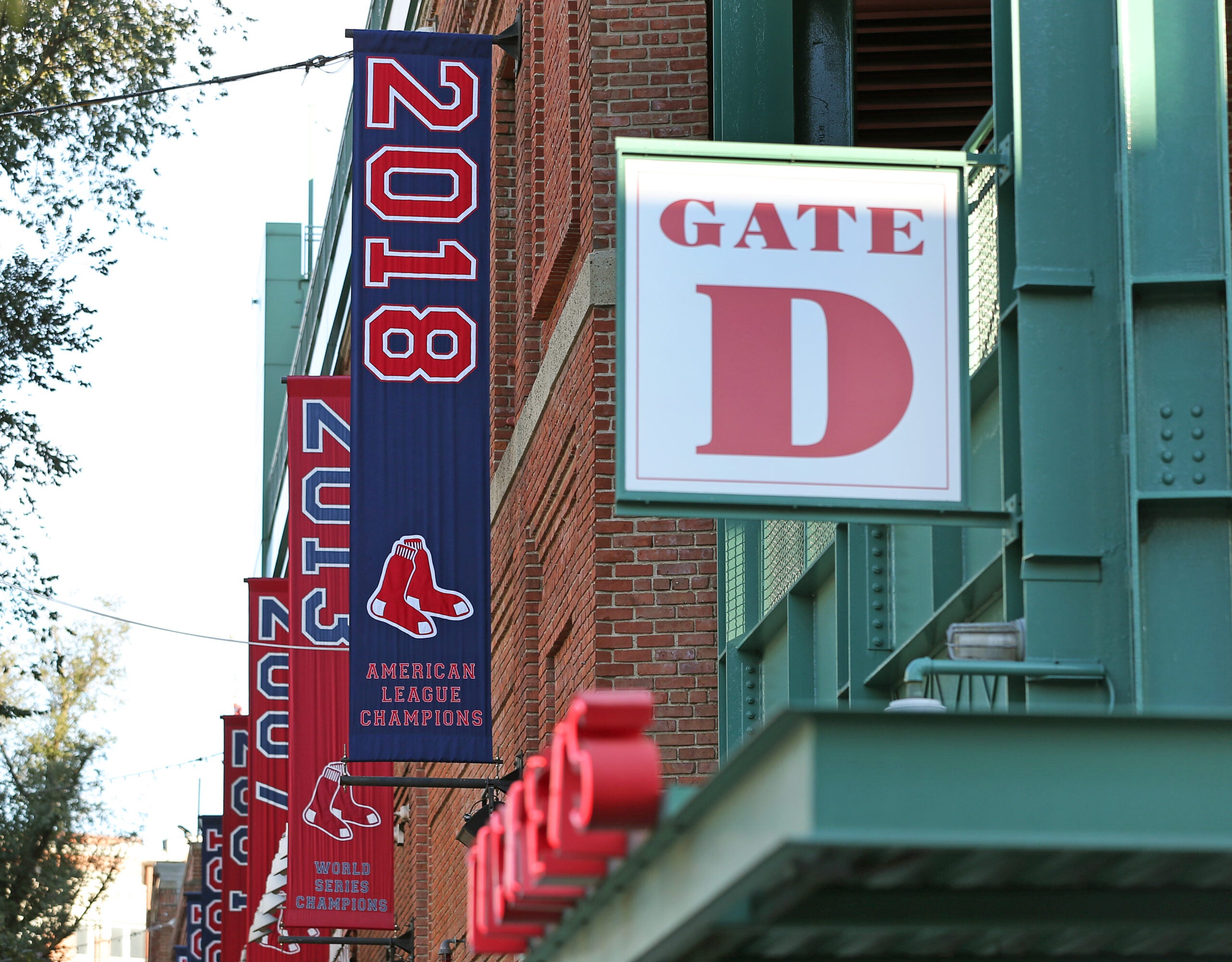 Section of wrap depicting 2018 World Series flag stolen from