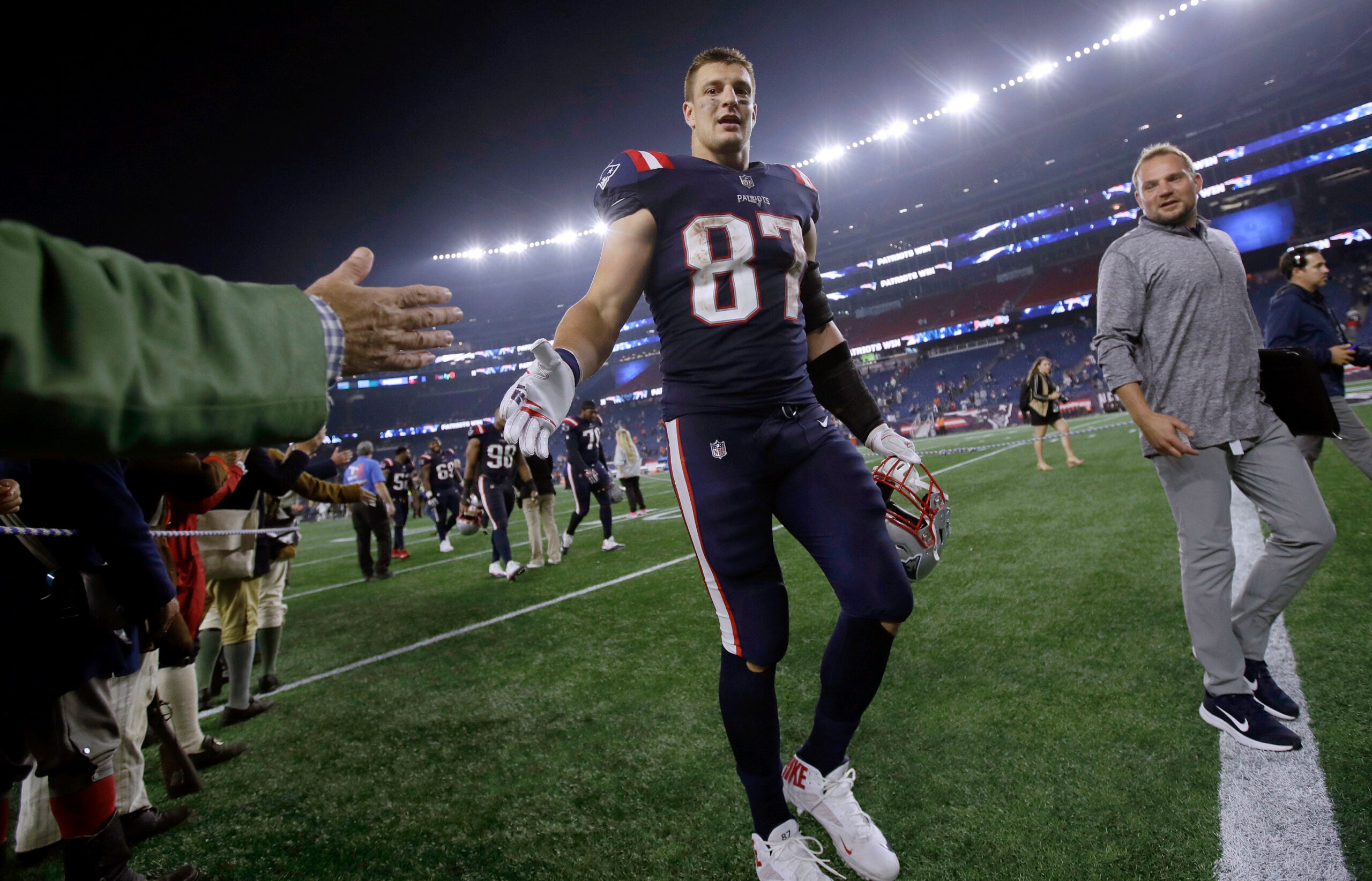 Julian Edelman did a great imitation of Tom Brady and Rob Gronkowski