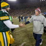 Bill Belichick and Aaron Rodgers 2014