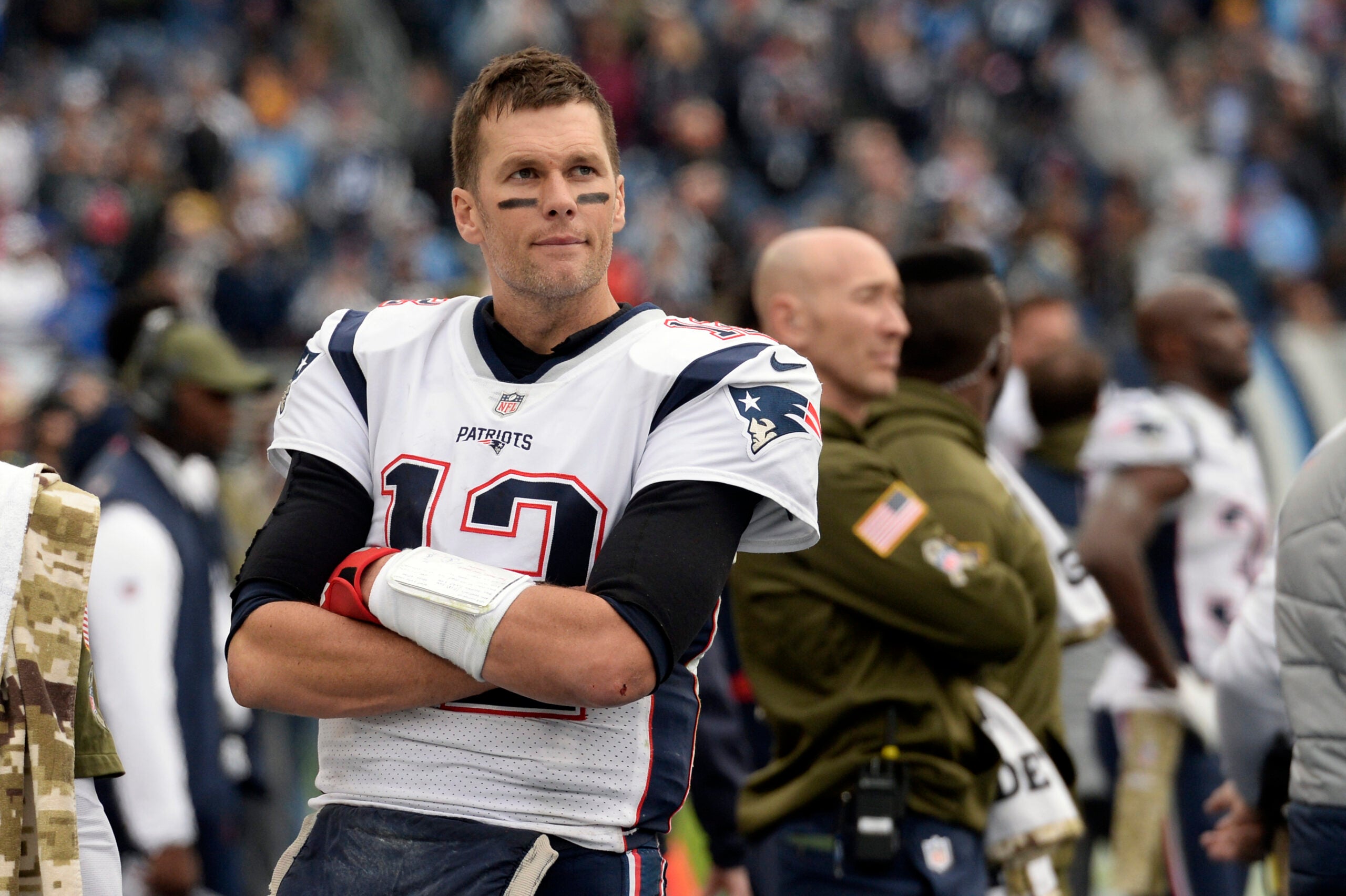 A wet, but winning, day for aging QB Brady