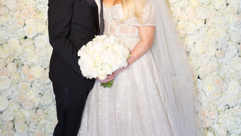 Meghan Trainor gets married in a BERTA dress