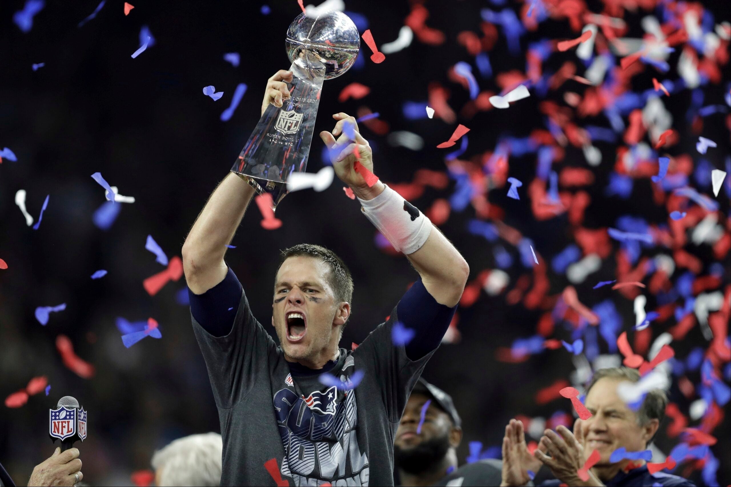 Tom Brady & Bill Belichick Embrace After Super Bowl LI Victory