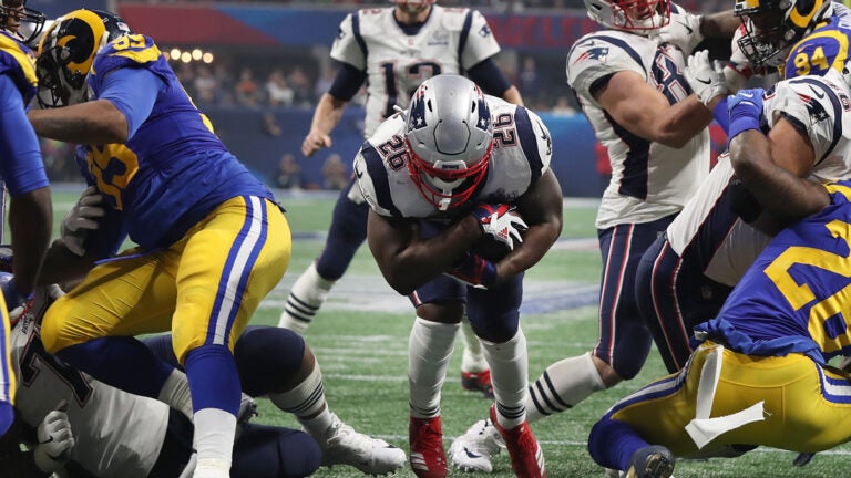 Sony Michel Patriots Super Bowl Touchdown