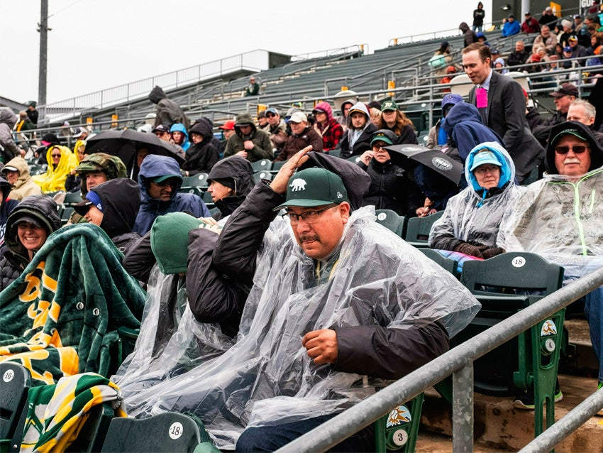 The first spring training game of the year got rained out