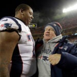 Trent Brown and Bill Belichick