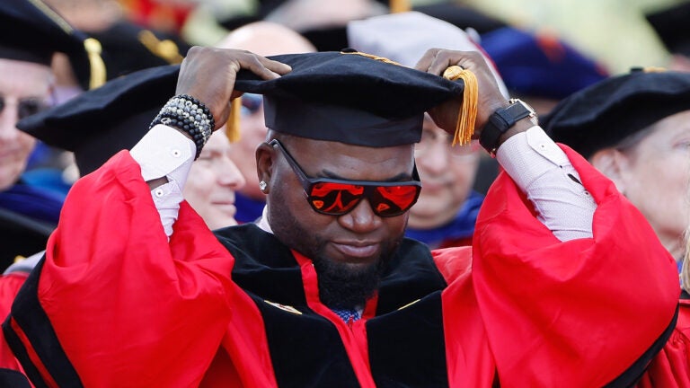 David Ortiz at Boston University commencement