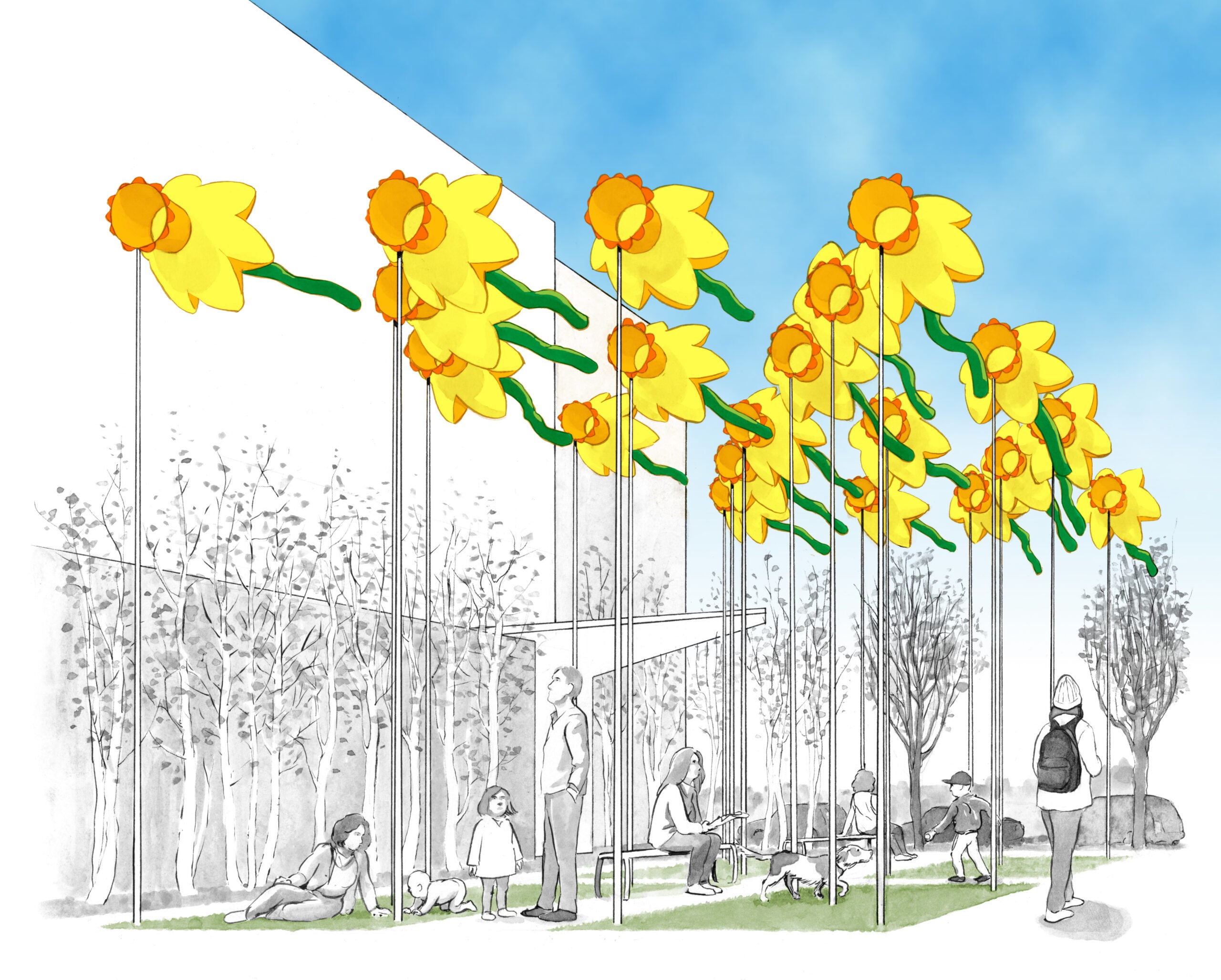 A rendering of 20 Knots: Daffodils for Boston.