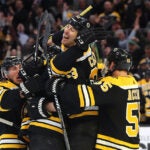 Bruins Panthers Celebration Zdeno Chara Patrice Bergeron