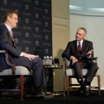 Sam Kennedy and Rob Manfred in Boston.