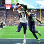 Rob Gronkowski making on his 12 postseason touchdown catches in Super Bowl XLIX.
